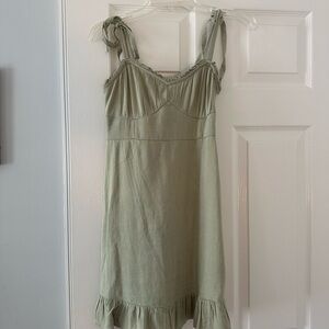 Hollister Green Sleeveless Dress with Ruffle Hem